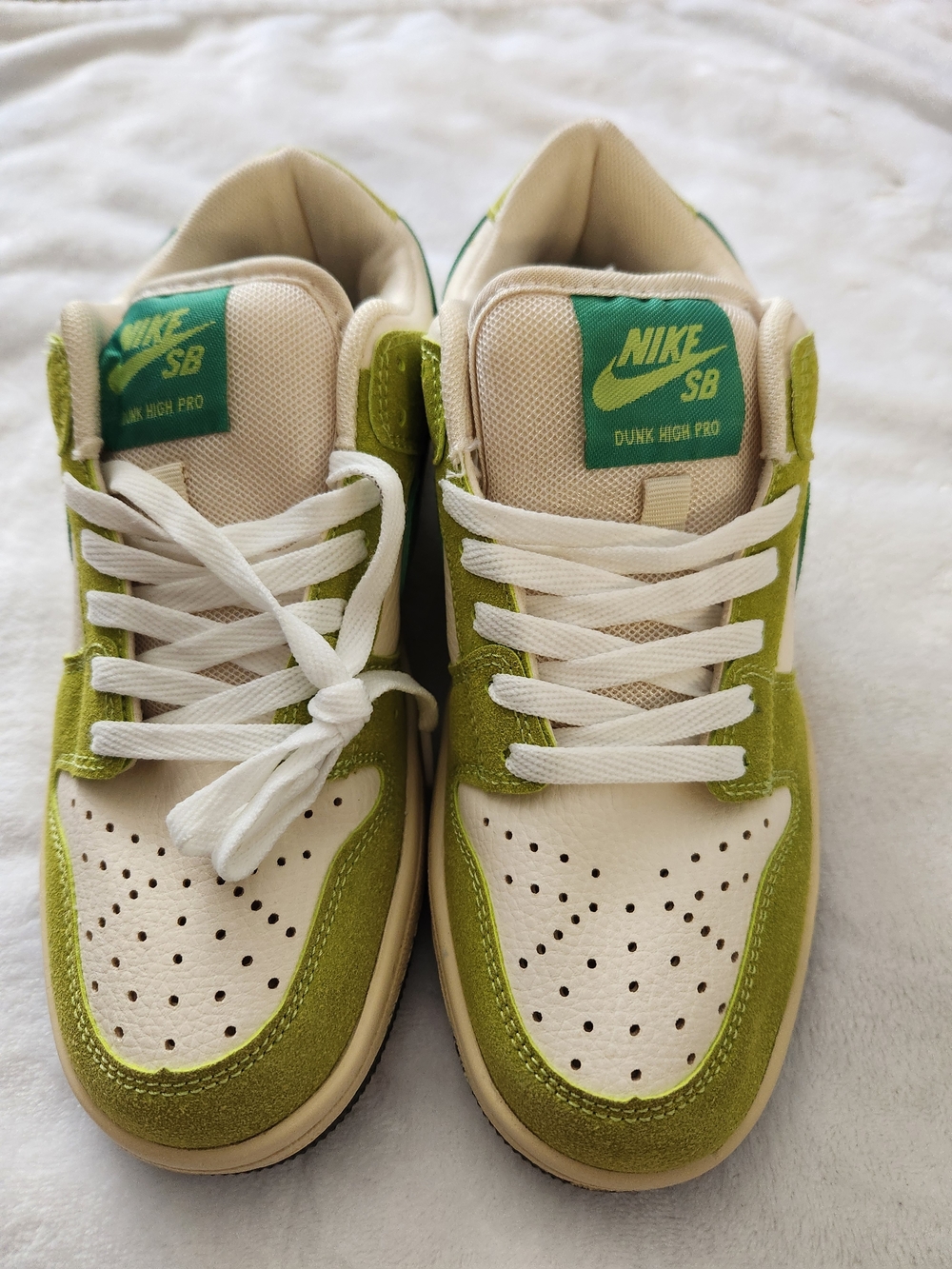 Nike SB Dunk High Pro - Green & Cream Suede Skate Sneakers